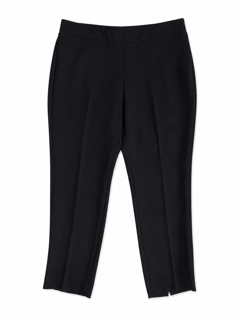 Talbots Signature Straight Crop Ankle Pants Side Zip Slit Hem Black Size 14